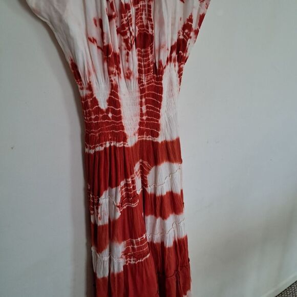 NWT Advance Apparels Dress Women's O/S Tie Dye Multicolor Summer Boho Coastal - Picture 3 of 12